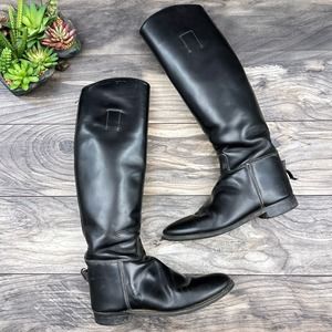 VTG Marlborough Equestrian Riding Tall Boots Black Leather 18” 1592LB UK 6.5